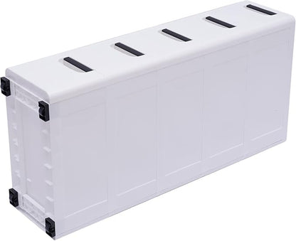 5 Tier White Plastic Storage Cabinet Stackable 5 Drawers Vertical Clothes - Image 7