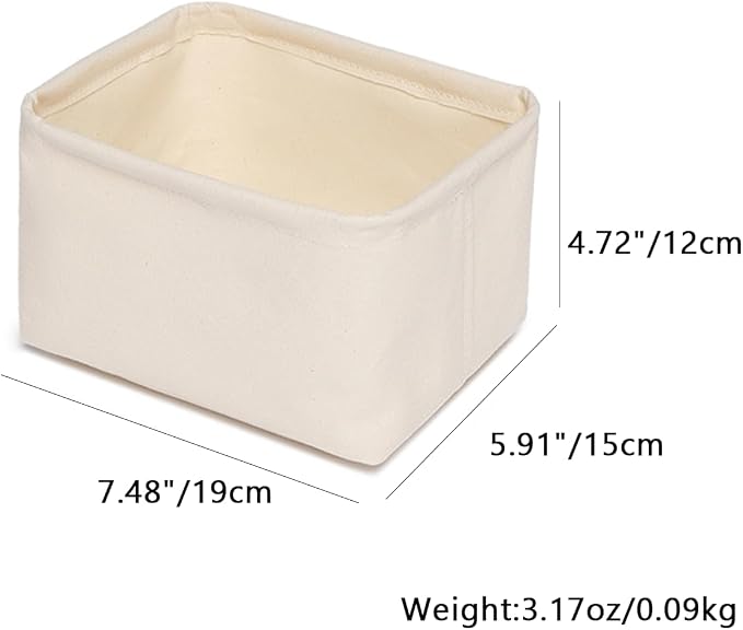 Foldable Storage Bins with Lids Cotton Canvas Rectangular Storage Box Ideal - Image 2