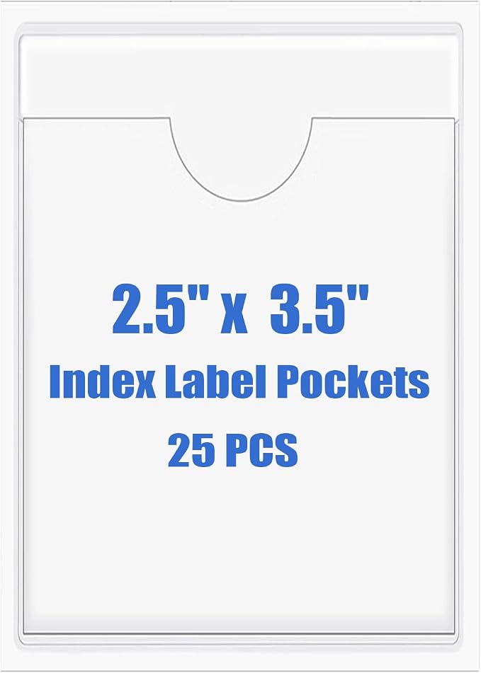 Origin-Joy 25 PCS Self-Adhesive Index Label Pockets by Origin-Joy