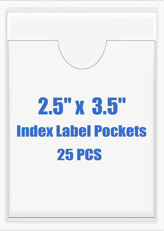 Origin-Joy 25 PCS Self-Adhesive Index Label Pockets by Origin-Joy