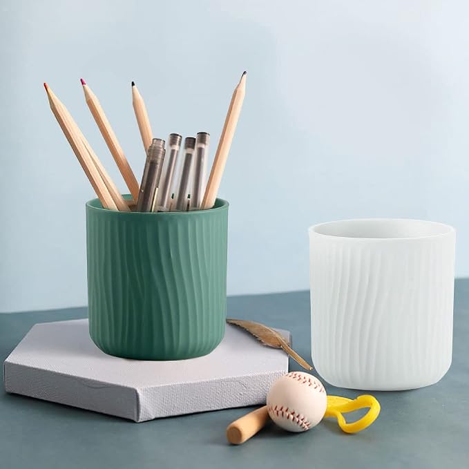 Round Ceramic Pen Holder for Desk Cute Pencil Cup Pot Desk Organizer for Girls - Image 5