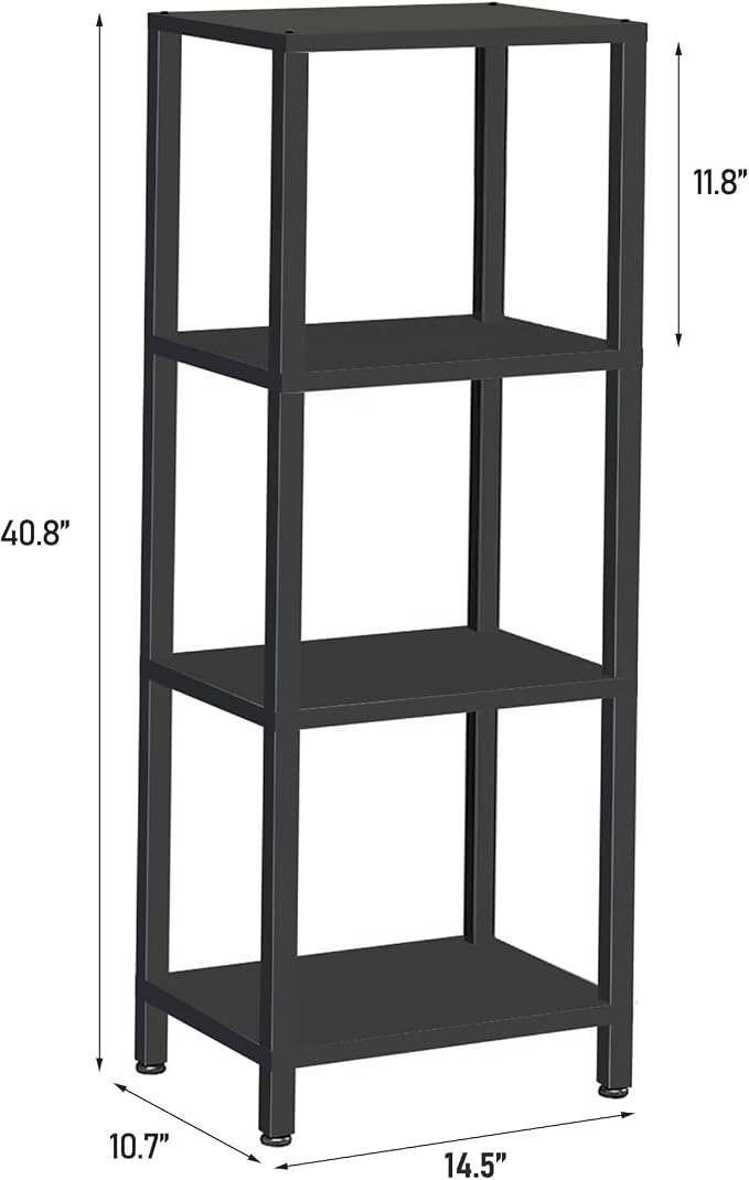 TUTOTAK Bookshelf, 4-Tier Small Narrow Book Shelf - Image 2