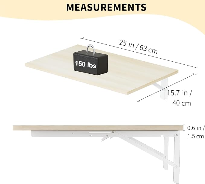 GOYLSER Laundry Room Wall Mounted Folding Table, Kitchen Restaurant Home Bar - Image 3