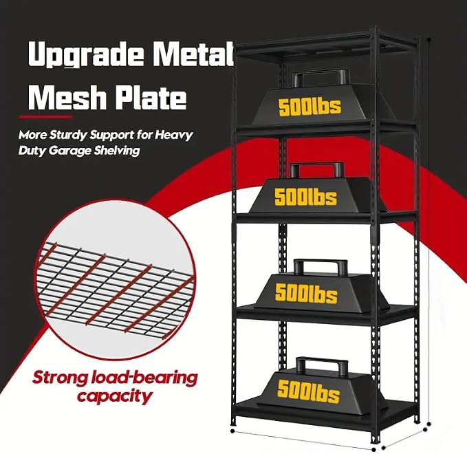 5 Tire Storage Shelving Heavy Duty Garage Shelves 2000LBS Load Bearing - Image 4