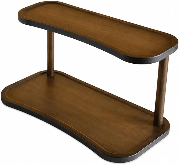 Bamboo Desktop Organizer Shelf – 2-Tier Wooden Storage Rack by Unknown