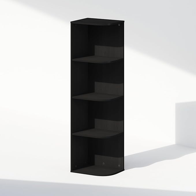 Furinno Reed Corner Shelf, 4-Tier Corner Bookshelf, Book Shelf, Corner Shelves - Image 4
