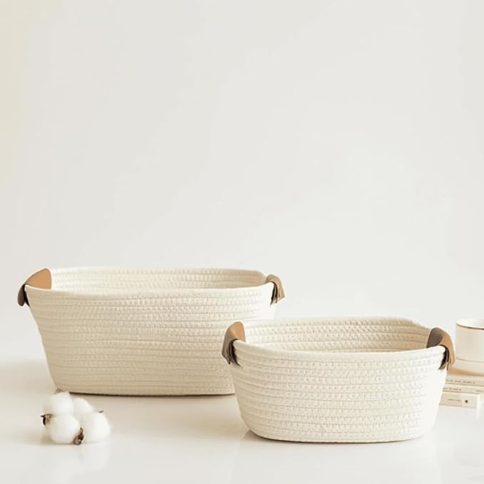 Medium Cotton Woven Basket - Image 9