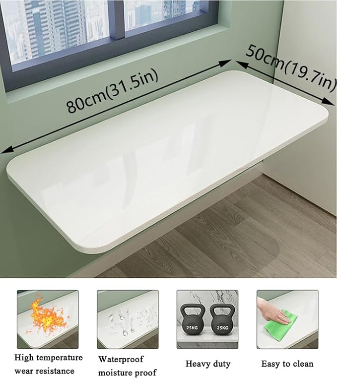 Wall Mounted Folding Table, Stainless Steel Bracket Laundry Folding Table - Image 2
