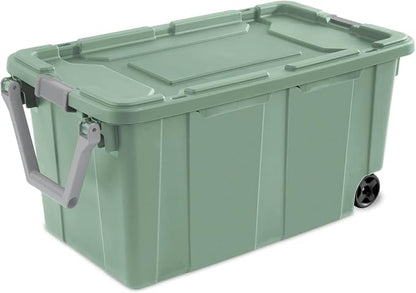 Storage Bin 40 Gallon 160 Qt Wheeled Industrial Tote Plastic Rolling Stacker - Image 4