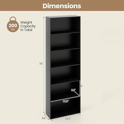 Giantex 6-Tier Bookcases Set of 2, Freestanding Storage Organizer w/Open Shelves - Image 3