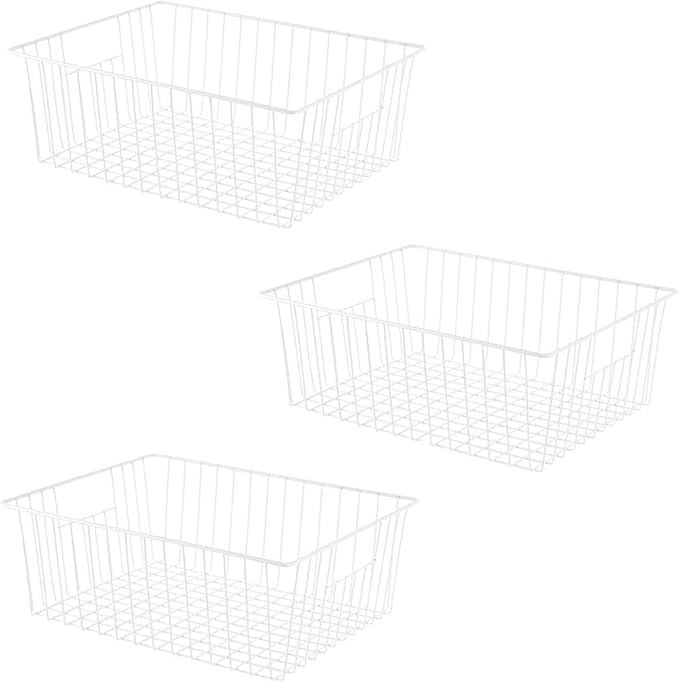 16" L x 12" W Wider Freezer Storage Organizer Baskets Container, Metal Wire by Y.Z.Bros