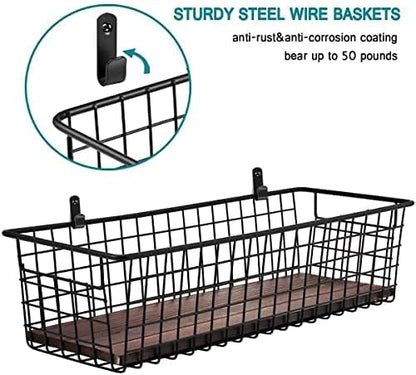 SheeChung [Extra Large Wall Storage Basket, Metal Hanging Basket, Wire - Image 3