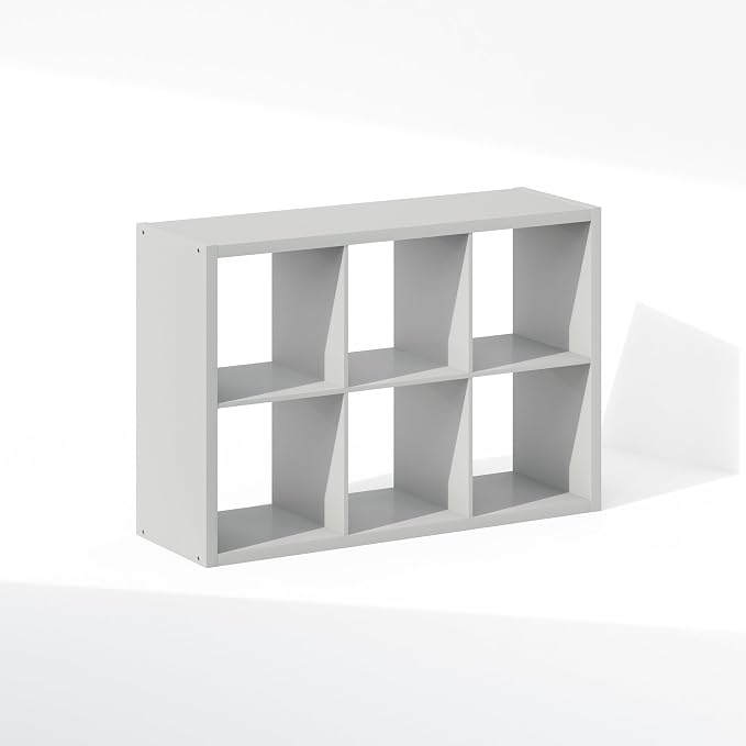 Furinno Cubic Extra Thick 6-Cube Closet Organizers and Storage, Light Grey | - Image 7