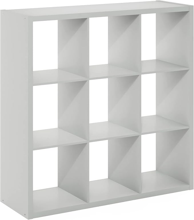 Furinno Cubicle Open Back Decorative Cube Storage Organizer, Light Grey | 14.6" - Image 10