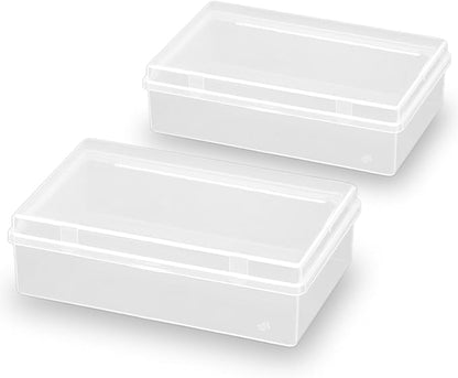 2 Pack 5.24x3.31x1.58 Inches Rectangular Clear Small Plastic Storage Containers by FarmerMani