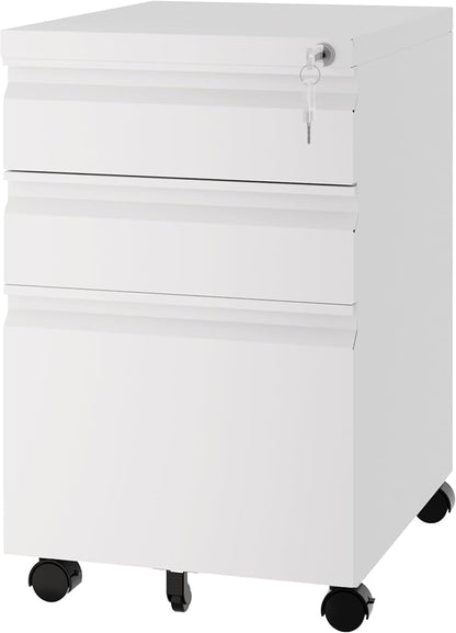 3 Drawer Vertical File Cabinet, Mobile Filling Cabinet by Fesbos