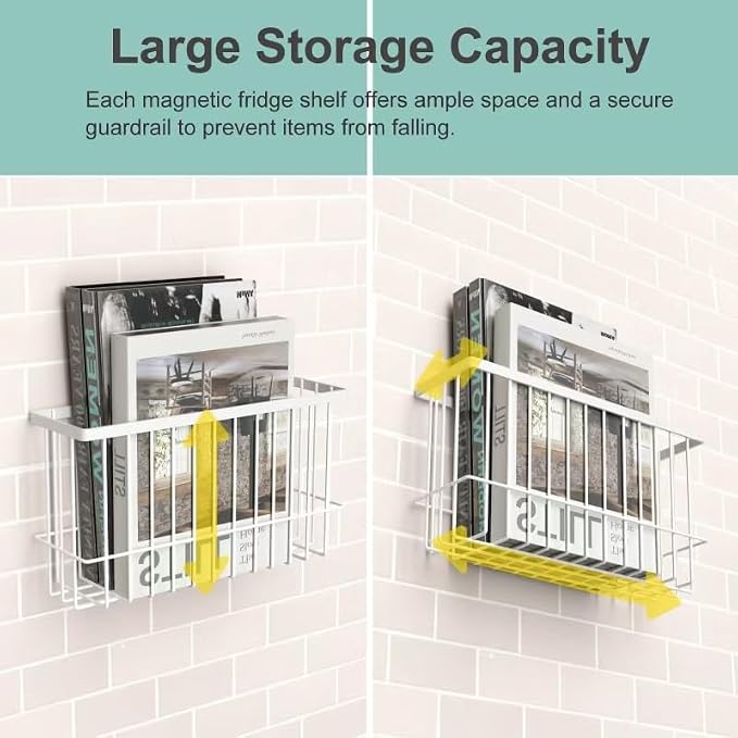 Magnetic Refrigerator Baskets, Fridge Spice Rack Organizer - Image 6