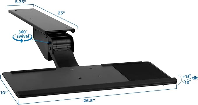 Mount-It! Sit Stand Keyboard Tray, Height Adjustable Under Desk Keyboard and - Image 6