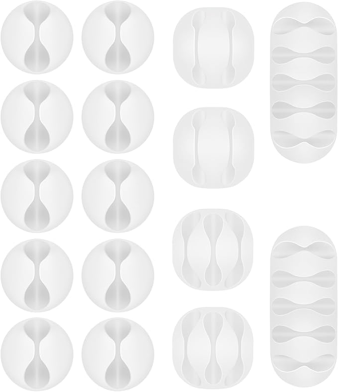 Shintop Cable Clips, 16 Pack White Cord Holder Adhesive Cable Organizer Wire by Shintop