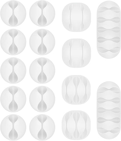 Shintop Cable Clips, 16 Pack White Cord Holder Adhesive Cable Organizer Wire by Shintop