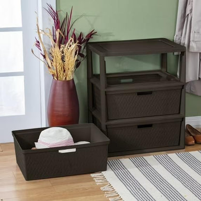 Wide 3 Drawer Tower, Plastic Storage Organizer - Image 2