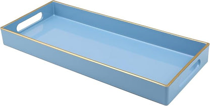 Blue Bathroom Vanity Tray for Countertop, Small Plastic Toilet Tank Versatile by Leemxiiny