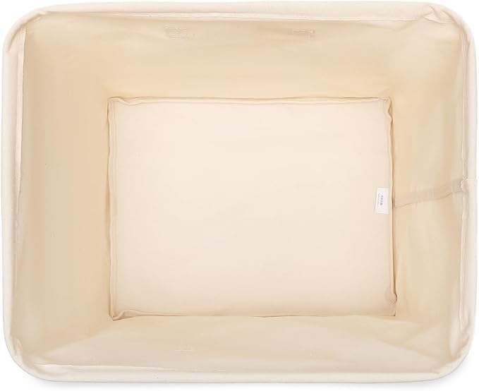 Foldable Storage Bins with Lids Cotton Canvas Rectangular Storage Box Ideal - Image 7