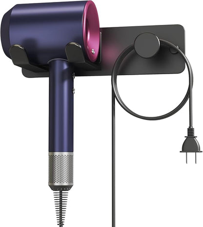 Hair Dryer Holder Wall Mount Matte Black Hair Dryer Holder by WOJIUBUXIN