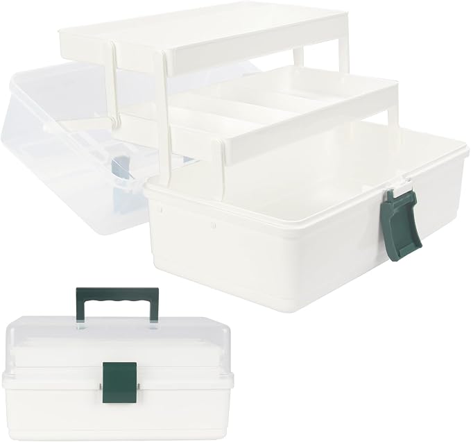 WEWLINE 13-Inch Art Box Organizer 3-Layer Craft Storage Organizer Sewing Kit Box by WEWLINE
