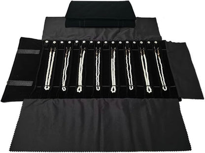 Portable Jewelry Roll Untangled Secure Necklace Travel Storage Bag Displays - Image 5