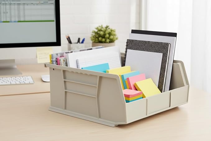HE HUDSON EXCHANGE 11" x 11" x 5" Plastic Stackable Storage Bin - Image 2