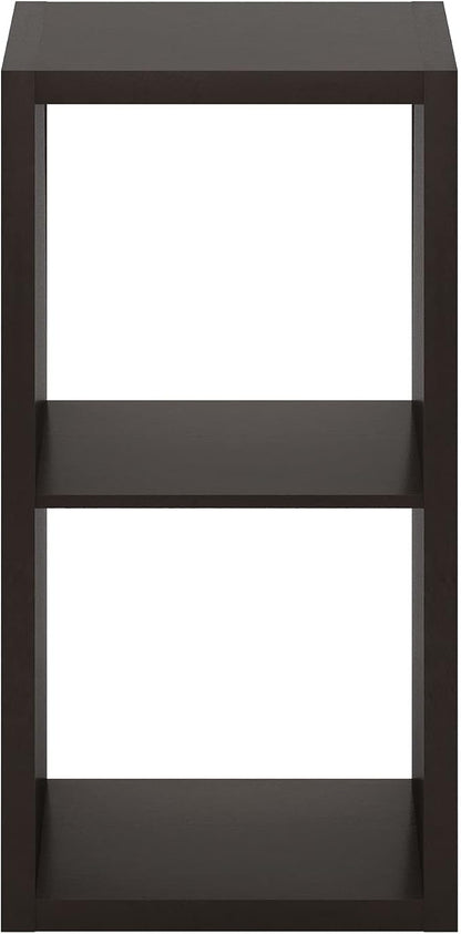 Furinno CUBICLE 2-Cube Book Shelf, Extra Thick Frame Bookshelf, Dark Oak | - Image 10