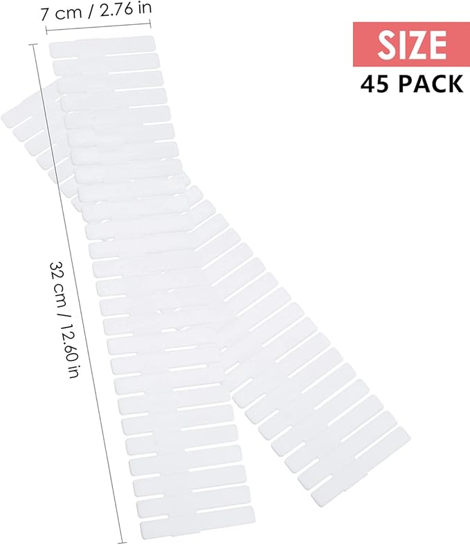 45 Pack Drawer Dividers, Plastic Adjustable Drawer Storage Organizer - Image 2