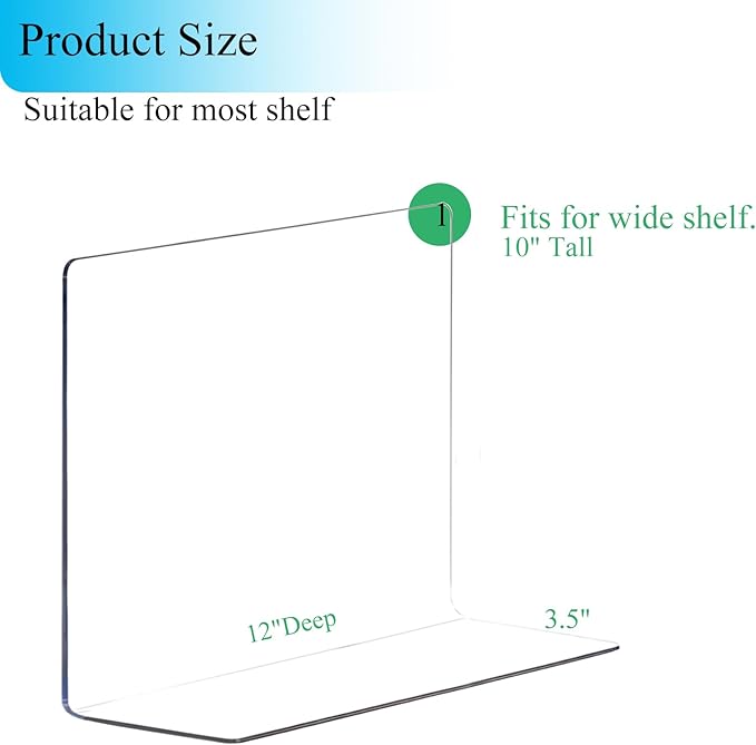 Acrylic Shelf Dividers for Closet Organization: 10" Tall x 12" Deep Closet - Image 8