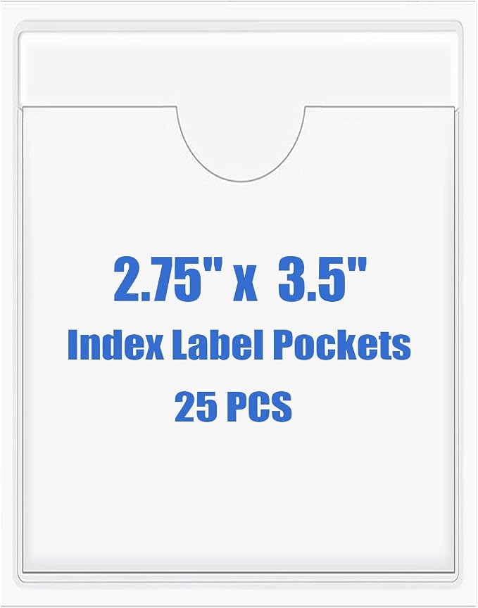 Origin-Joy 25 PCS Self-Adhesive Index Label Pockets by Origin-Joy