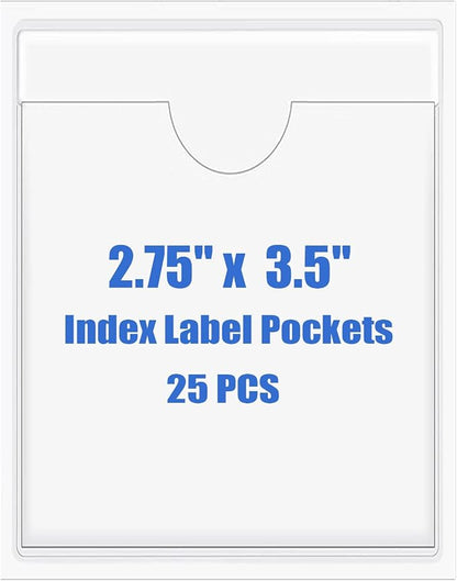 Origin-Joy 25 PCS Self-Adhesive Index Label Pockets by Origin-Joy