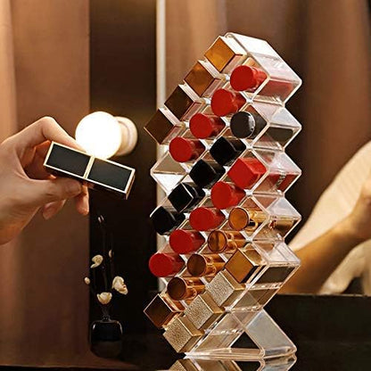 JessLab Lipstick Organizers, Acrylic Holder Lip Gloss Tower Clear Cosmetic Fish - Image 5