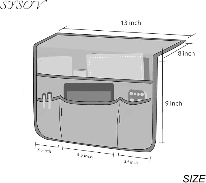 Bedside Caddy Bedside Storage Organizer Magazine Phone Tablet iPad Remote Holder - Image 3