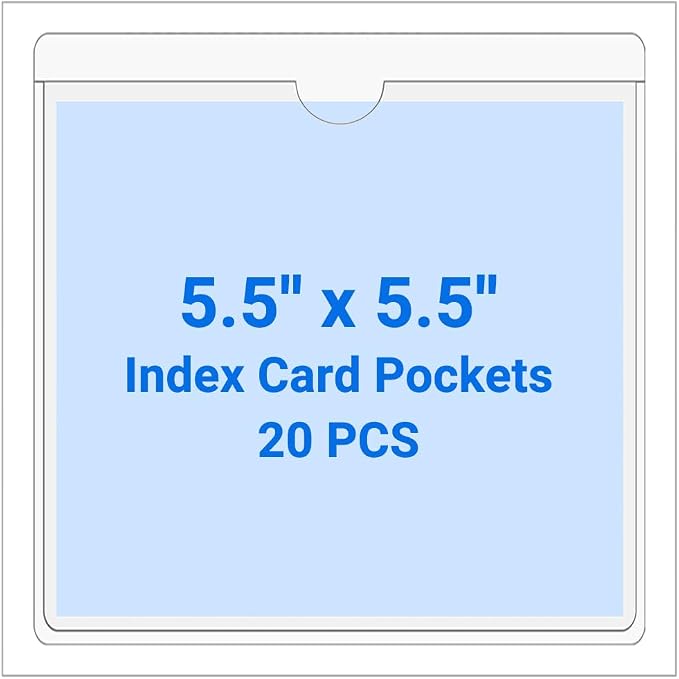 20 PCS Clear Self Adhesive Plastic Label Pockets, Top Loading Business & by Kvatr-X