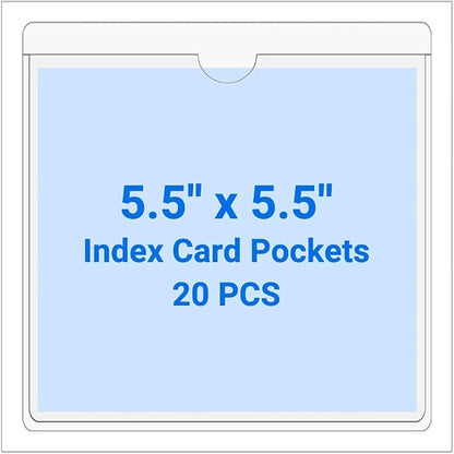 20 PCS Clear Self Adhesive Plastic Label Pockets, Top Loading Business & by Kvatr-X