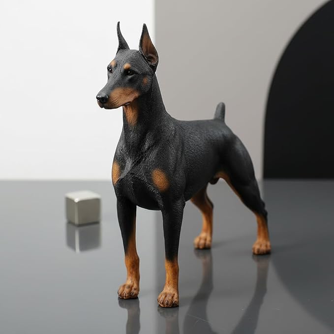 Comfy Hour 7" Doberman Dog Figurine, Realistic Lifelike Animal Statue, Standing - Image 2