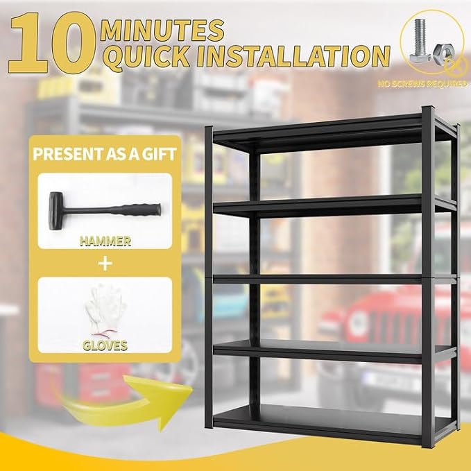 Garage Shelving, Heavy Duty Storage Shelves, Metal Garage Shelves Units - Image 8