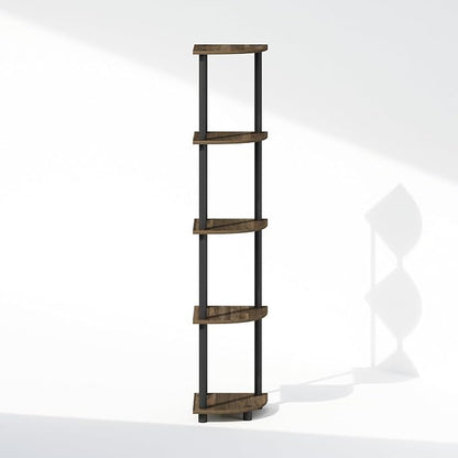Furinno Turn-N-Tube Storage Shelves, 5-Tier Book Shelf, Corner Shelf, Toolless - Image 5