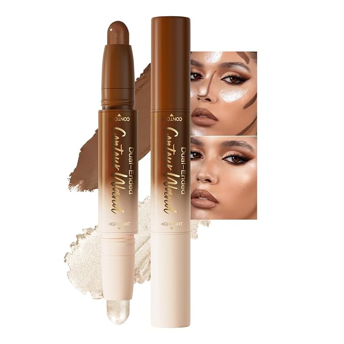 evpct Nuetral Nude & Silver Shimmer Cream Contour Stick Face Body Makeup Dual by evpct