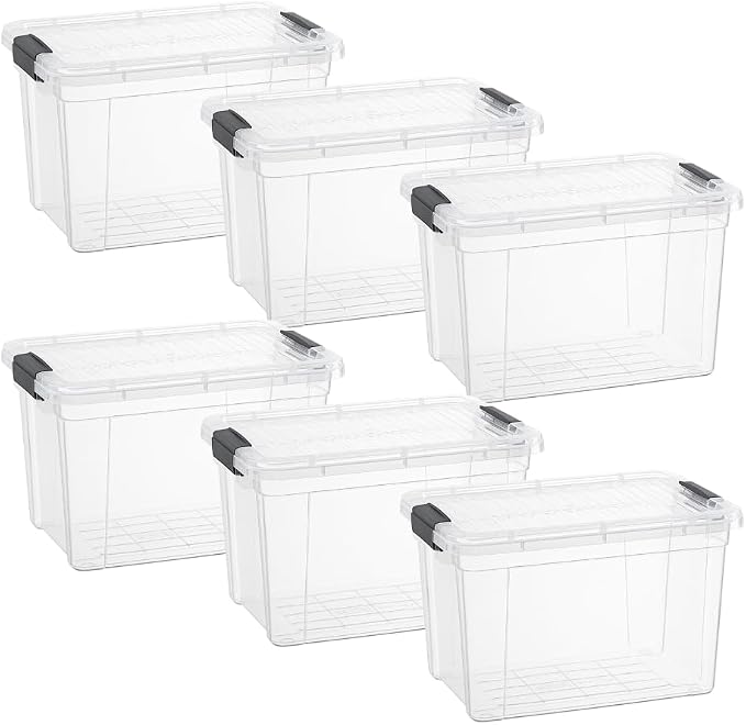 Superio Storage Bins with Lids- 6 Pack, 2.5 Qt Clear Boxes - Image 2