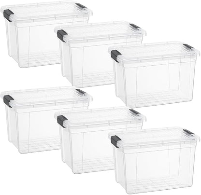 Superio Storage Bins with Lids- 6 Pack, 2.5 Qt Clear Boxes - Image 2