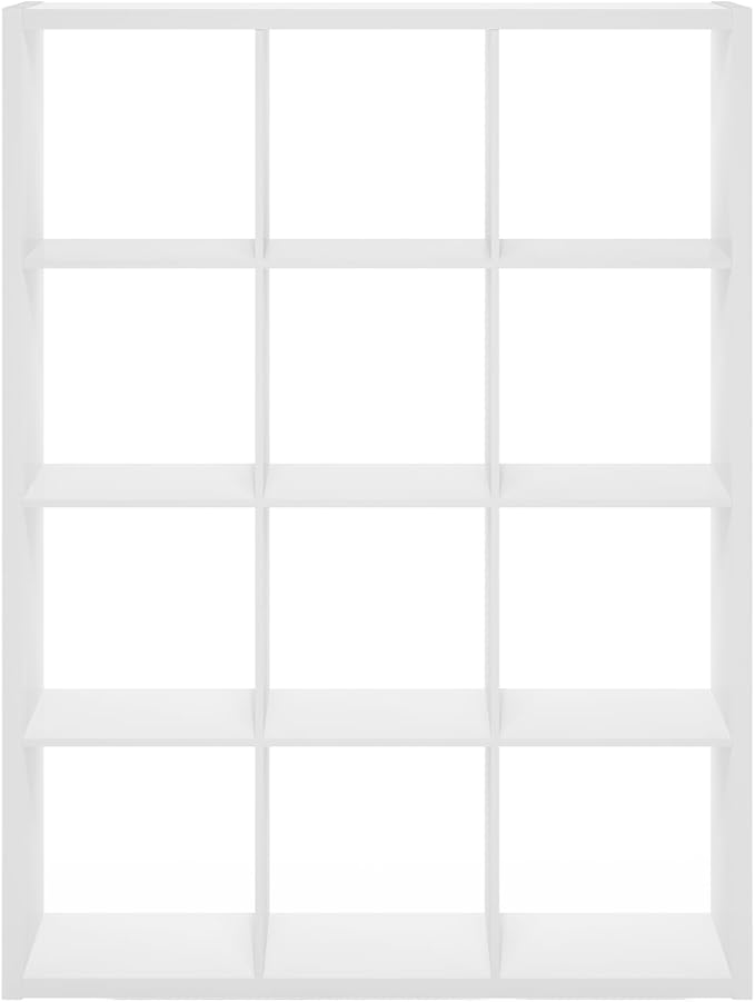 Furinno Cubicle Book Shelf, 12-Cube Bookshelf, Extra Thick Frame Reversible - Image 10