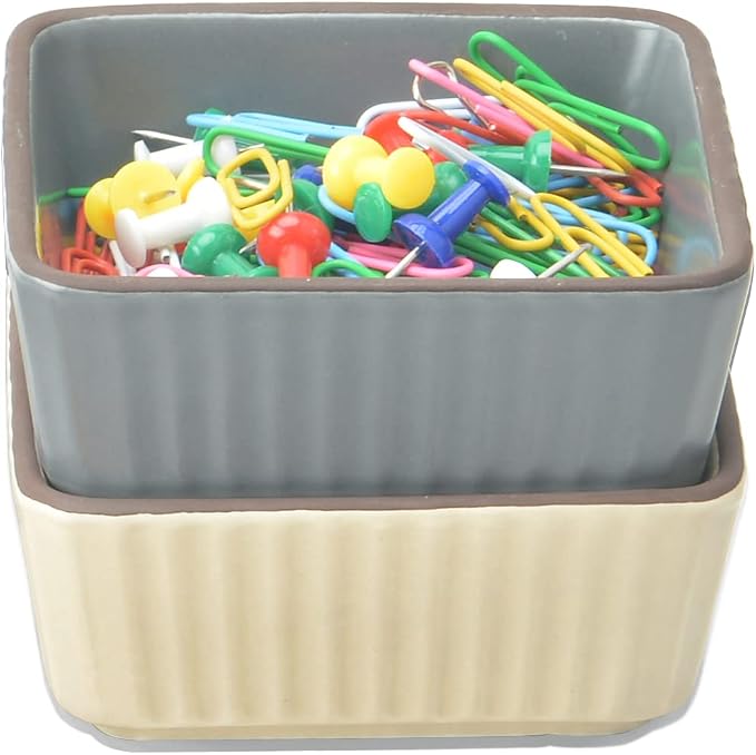Ceramic Set 2, Square Dispenser/Organizer/Holder - Image 7