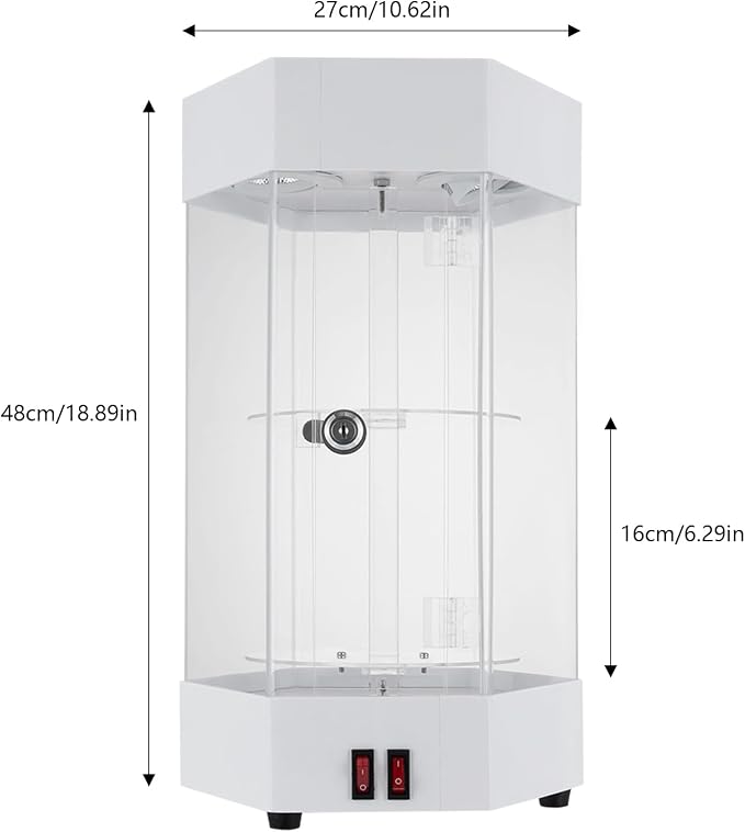 LED Electric Rotating Acrylic Display Case, Jewelry Display Case, Free Standing - Image 9