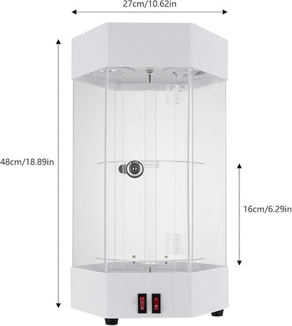 LED Electric Rotating Acrylic Display Case, Jewelry Display Case, Free Standing - Image 9